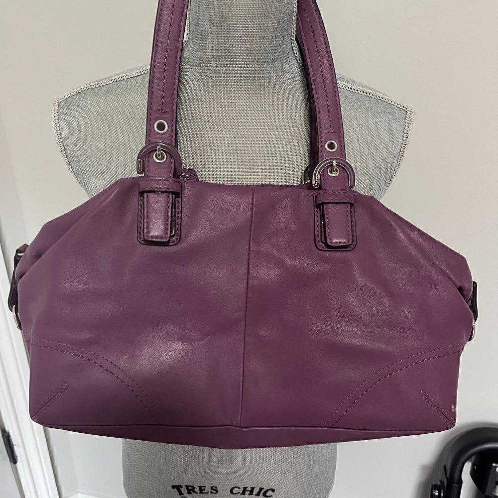 Coach F17220 Soho Purple Leather Shoulder Bag EUC - Picture 3 of 6